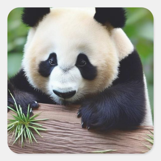 Niedlicher Panda-Bär Quadratischer Aufkleber (Vorderseite)