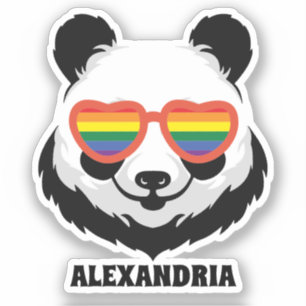 Niedlicher Panda-Bär   Regenbogen   LGBTQ Aufkleber