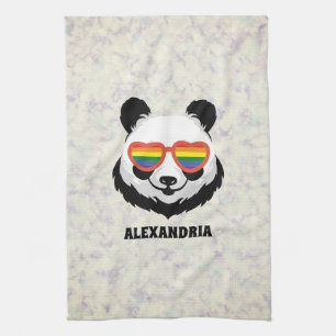 Niedlicher Panda-Bär   Regenbogen   LGBTQ Geschirrtuch