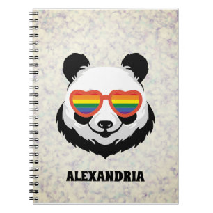 Niedlicher Panda-Bär Regenbogen LGBTQ Notizblock
