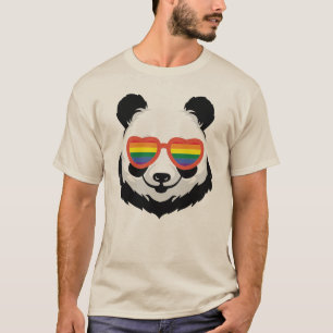 Niedlicher Panda-Bär Regenbogen LGBTQ T-Shirt