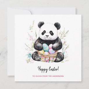Niedlicher Panda Bär Rustikales Ostern Karte