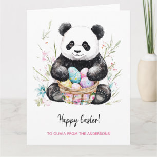 Niedlicher Panda Bär Rustikales Ostern Karte