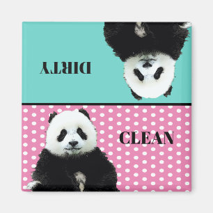 Niedlicher Panda Bär Sauberer Dirty Blue Pink Ges Magnet