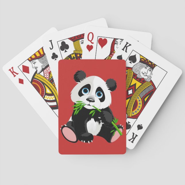 Niedlicher Panda-Bär Spielkarten (Rückseite)