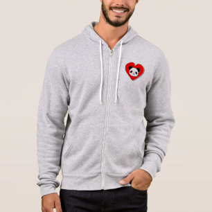Niedlicher Panda-Bär und Rotes Herz Zeichnend Hoodie