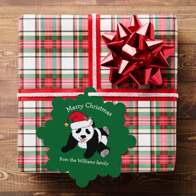 Niedlicher Panda Bär Weihnachten Custom Green from Ornament Karte (Insitu (Geschenk))