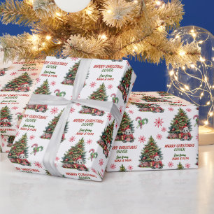 Niedlicher Panda Bär Weihnachtsbaum Kinder Geschenkpapier