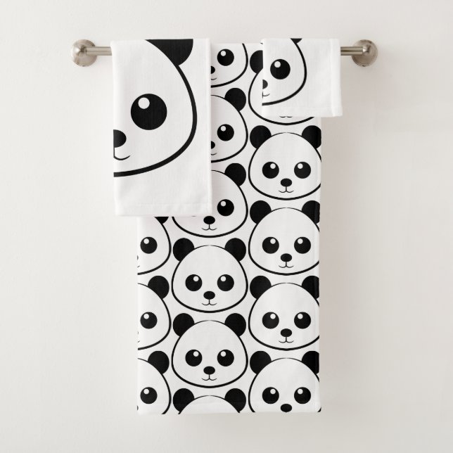 Niedlicher Panda-Bärendrahm Badhandtuch Set (Insitu)