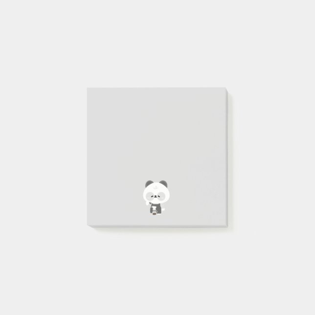 Niedlicher Panda Barista Post-it Klebezettel (Vorderseite)