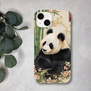 Niedlicher Panda Bear Bamboo Art iPhone 14 Hülle
