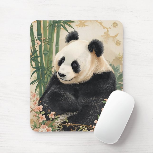 Niedlicher Panda Bear Bamboo Art Mousepad (Mit Mouse)