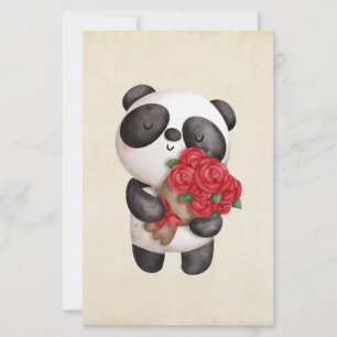 Niedlicher Panda Bear Carry Bouquet von Rose