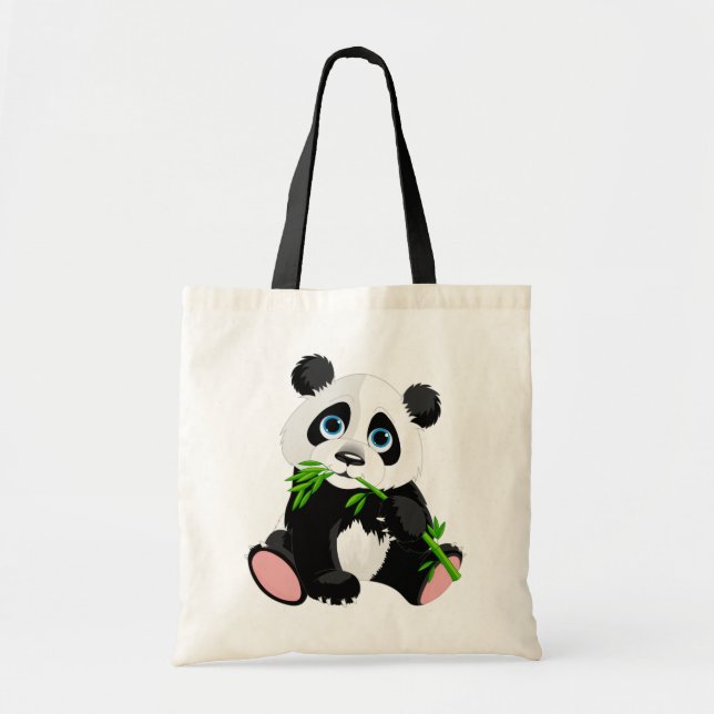 Niedlicher Panda Bear Cartoon Tragetasche (Vorne)