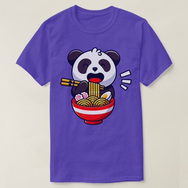 Niedlicher Panda Bear Eats Ramen Noodle Soup T-Shirt (Design vorne)