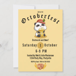 Niedlicher Panda Bear Oktoberfest Einladung