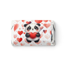 Niedlicher Panda Bear Red Heart Valentine