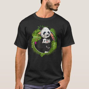 Niedlicher Panda Bear Zoo Tierwelt Monstera Verlas T-Shirt