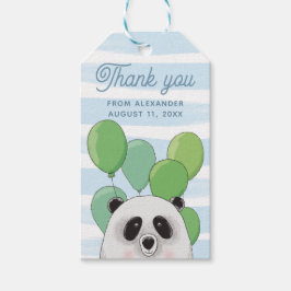 Niedlicher Panda. Blue Green Bären Tierkinder Viel Geschenkanhänger