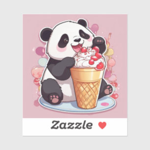 Niedlicher Panda, der Eis isst Aufkleber