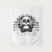 Niedlicher Panda, der Yoga macht, lustige Yoga-Pos