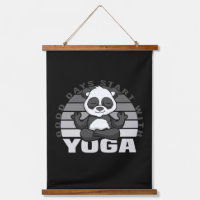 Niedlicher Panda, der Yoga macht, lustige Yoga-Pos