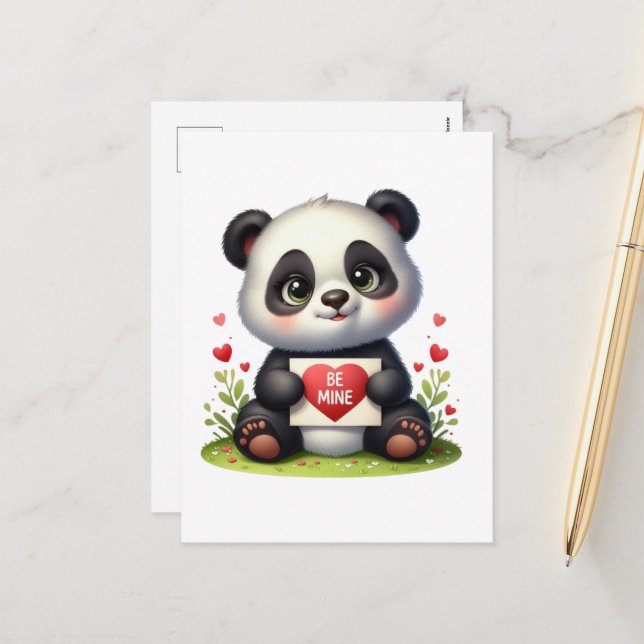 Niedlicher Panda Feiertagspostkarte (Vorderseite/Rückseite Beispiel)