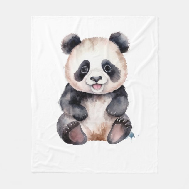 Niedlicher Panda Fleecedecke (Vorderseite)