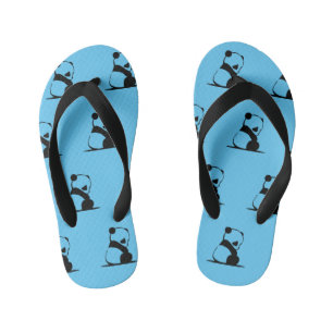 Niedlicher Panda gedruckt blau Kinderbadesandalen