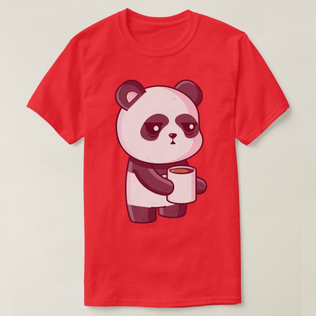 Niedlicher Panda-Kaffee T-Shirt (Design vorne)