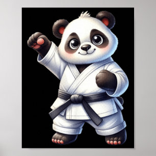 Niedlicher Panda Karate Schwarzgurtel Kampfsportkä Poster
