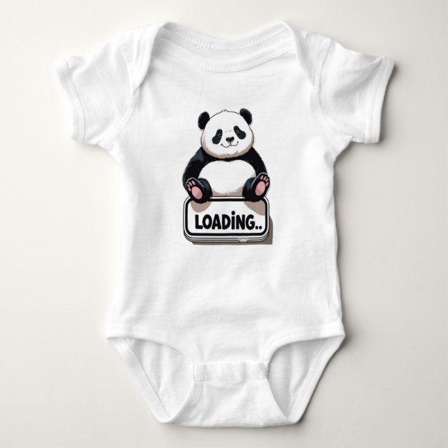 Niedlicher Panda Loading Baby Bodysuit Baby Strampler (Vorderseite)