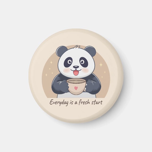 Niedlicher Panda mit Kaffee Magnet (Vorne)