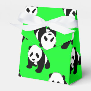 Niedlicher Panda; Neongrün, Schwarzes u. Weiß Geschenkschachtel