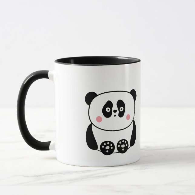 Niedlicher Panda personalisierter Schlamm Tasse (Links)