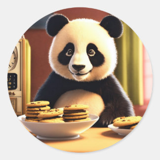 niedlicher Panda Runder Aufkleber