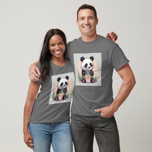 Niedlicher Panda-Tee mit Blase, Boba-Tee T-Shirt (Unisex)