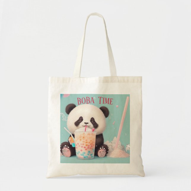 Niedlicher Panda-Tee mit Blase, Boba-Tee Tragetasche (Vorne)