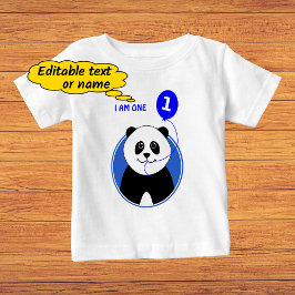 Niedlicher Panda-Text zum ersten Geburtstag Baby T-shirt
