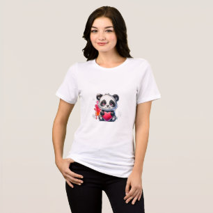 Niedlicher Panda Tri-Blend Shirt