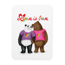 Niedlicher Panda und Braunbär 'Liebe ist Liebe' Ma Magnet