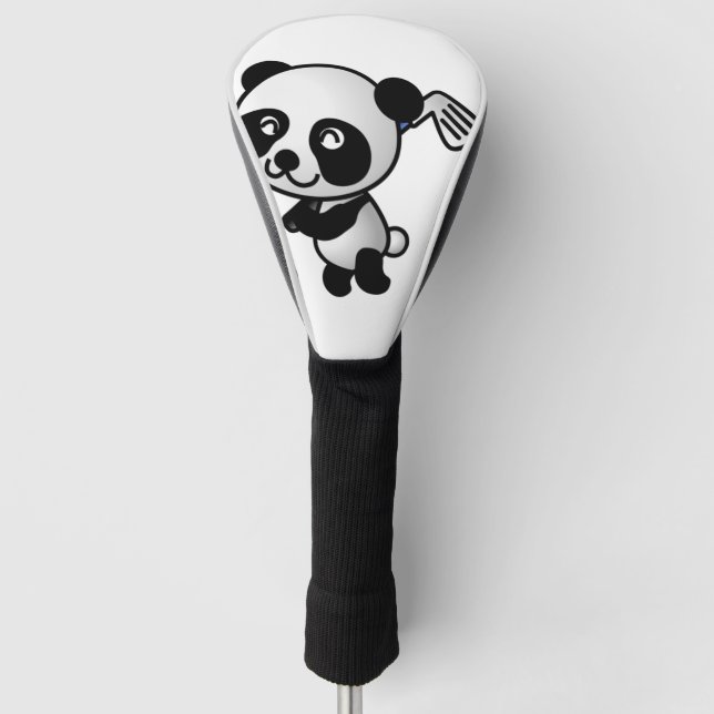niedlicher Panda und Golfverein Golf Headcover (Vorderseite)