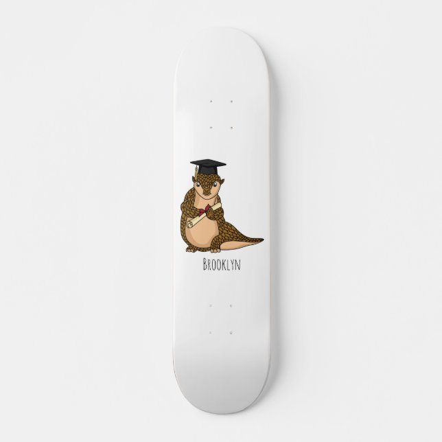 Niedlicher Pangolin-schließ-Cartoon  Skateboard (Vorne)