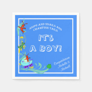 Niedlicher Panzerkrebse Cajun Baby-Junge Serviette