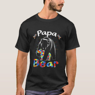 Niedlicher Papa Bear Autismus Awareness Autistic F T-Shirt