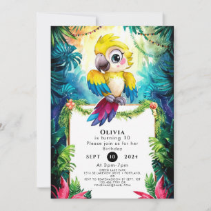 Niedlicher Papagei Geburtstag Einladung