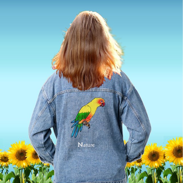 Niedlicher Papageienvogel Jeansjacke (Von Creator hochgeladen)