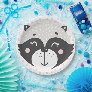 Niedlicher PapierTeller des Racoon-