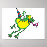 niedlicher Party Frosch Cartoon
