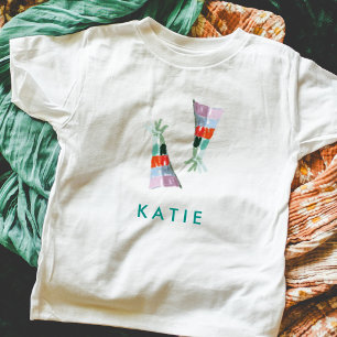 Niedlicher Party-Hat-Illustration Personalisierter Baby T-shirt